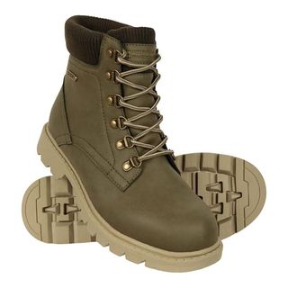 Khaki waterproof walking boots