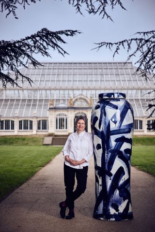 Felicity Aylieff and her gigantic China pottery in Kew Gardens.