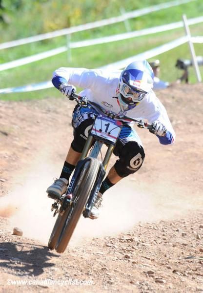Gee Atherton won the race and the World Cup.