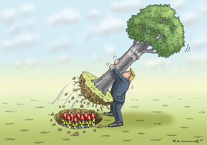Political cartoon World Iran nuclear deal Trump decertification