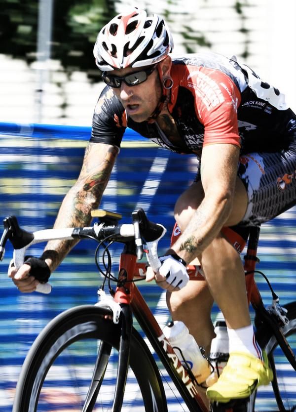Adam Myerson (Mountain Khakis) picks up the pace in the last lap.