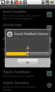 Swiftkey audio feedback volume