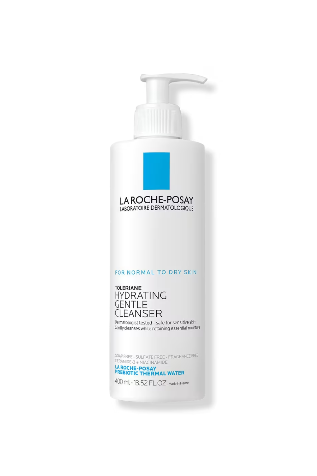 A bottle of Toleriane Hydrating Gentle Facial Cleanser.