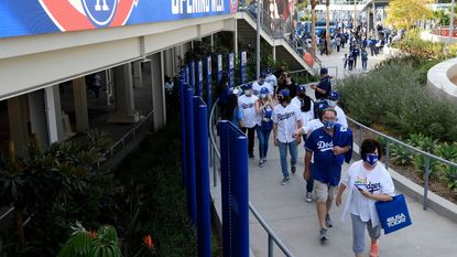 The crowd at Dodgers Stadium this spring.