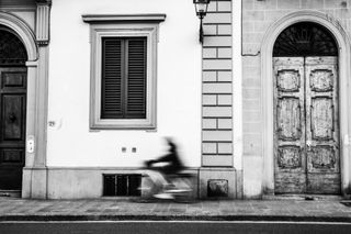 slow shutter speed bike in Italy