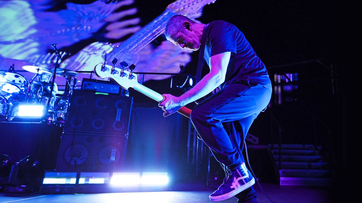  Bassist Eric Avery of Jane&#039;s Addiction performs at The Chelsea at The Cosmopolitan of Las Vegas on March 12, 2023 in Las Vegas, Nevada.