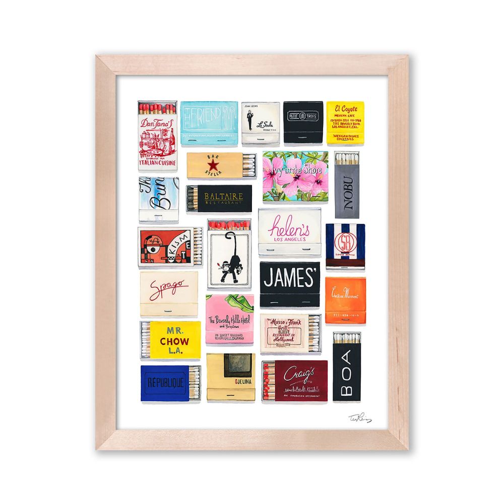 LA Framed Matchbook Print by My Father's Daughter
