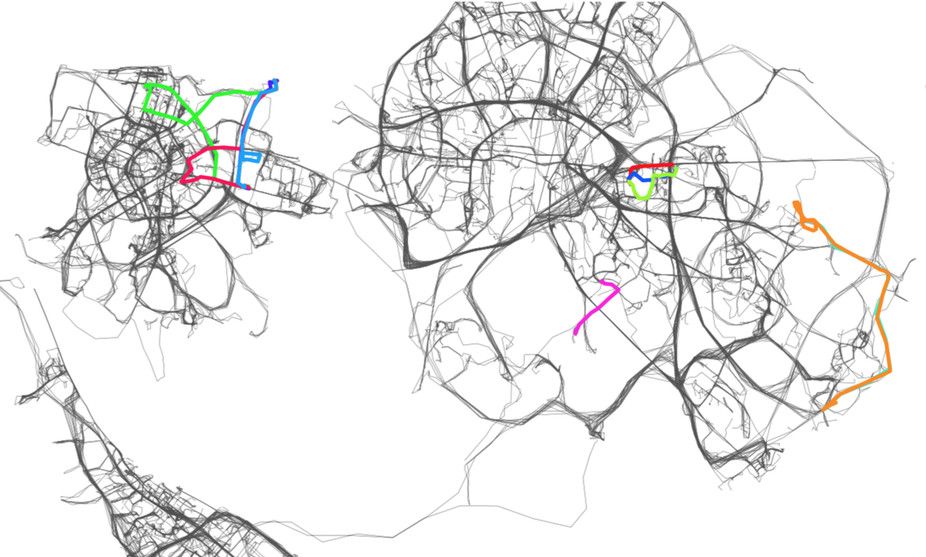 traffic jam map, route choices