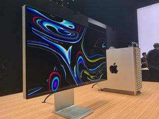 Pro Display XDR next to a Mac Pro