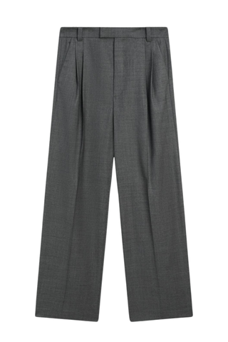 Straight-Leg Pleated Wool Trousers Co-Ord