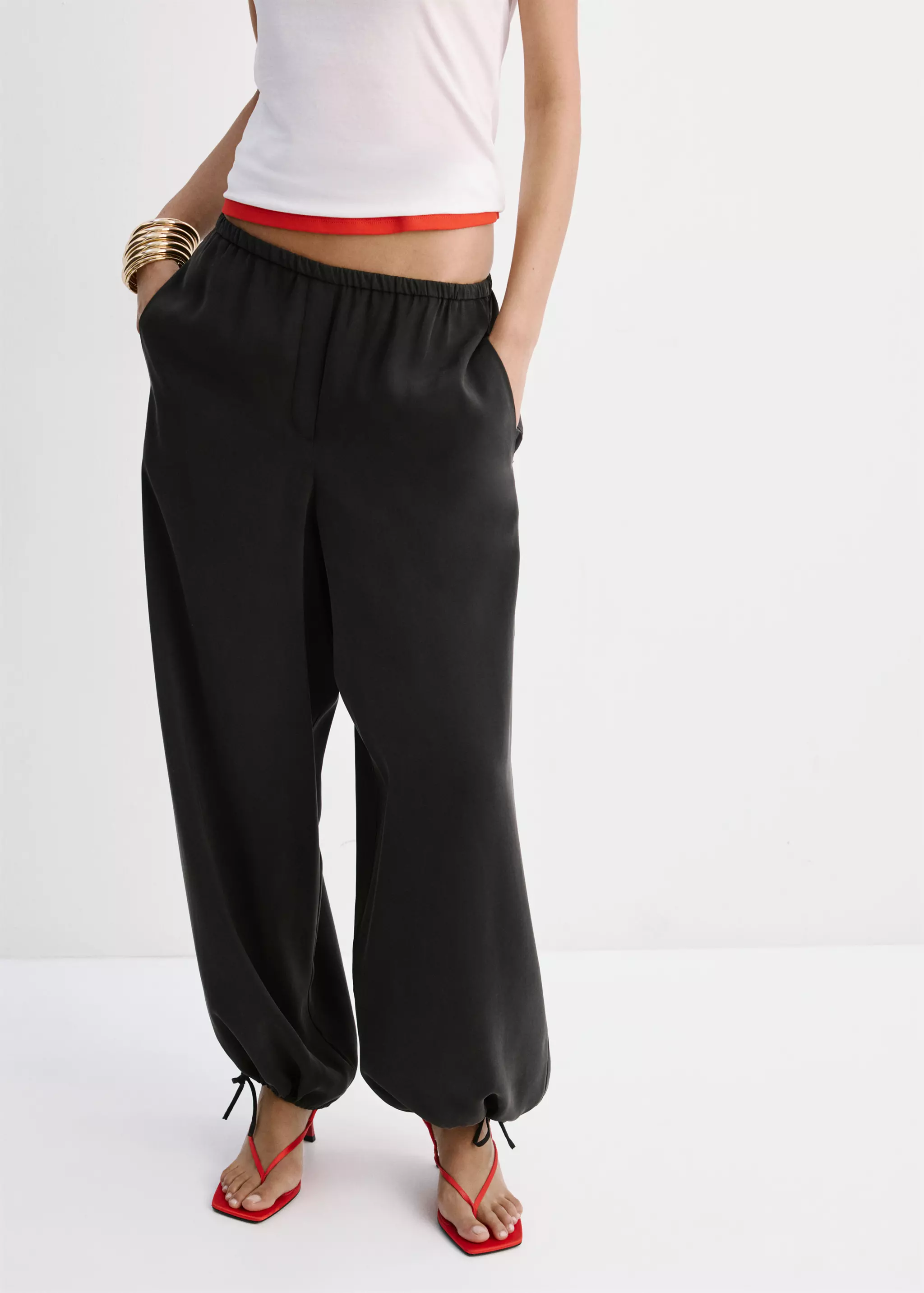 Elastic Waist Harem Pants - Women | Mango United Kingdom
