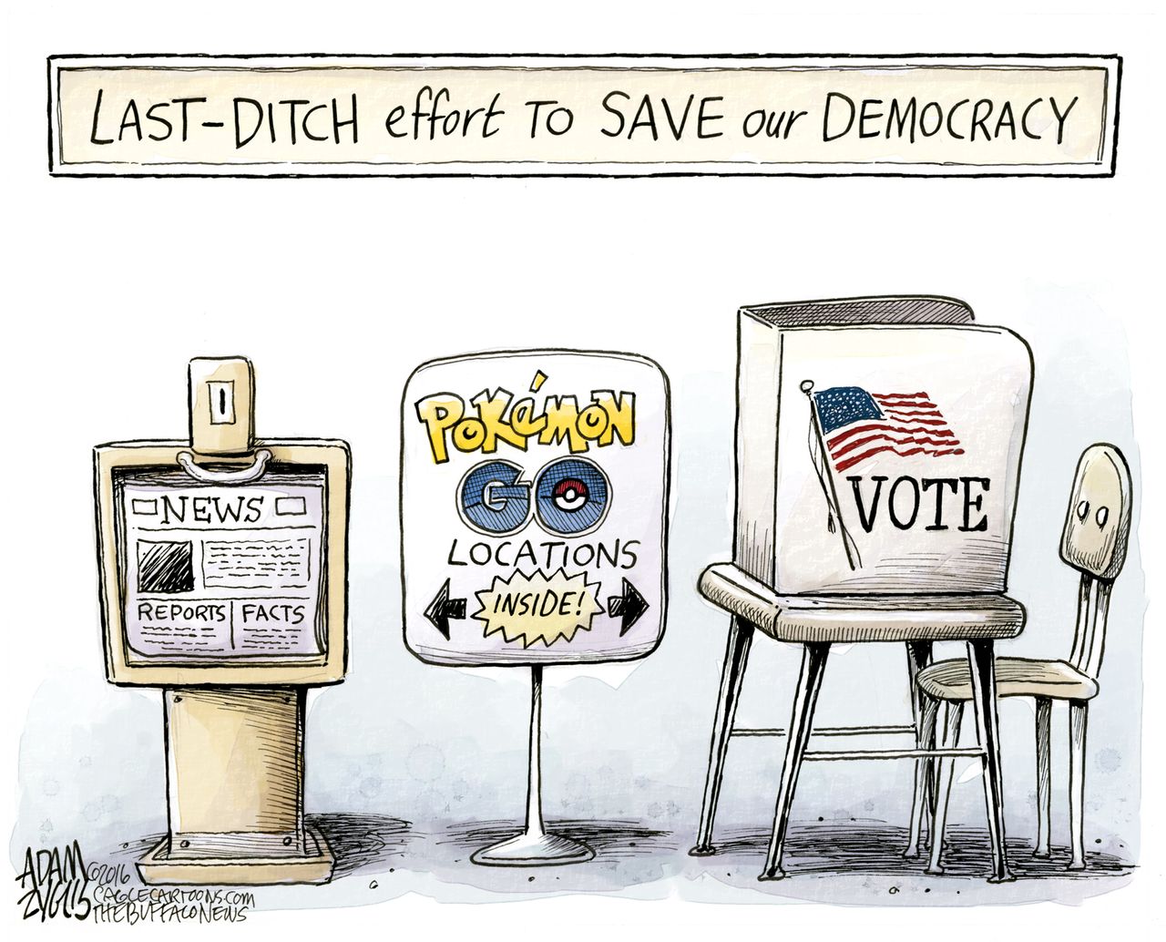 &amp;amp;nbsp;Political cartoon U.S Pokemon Go in voting machines