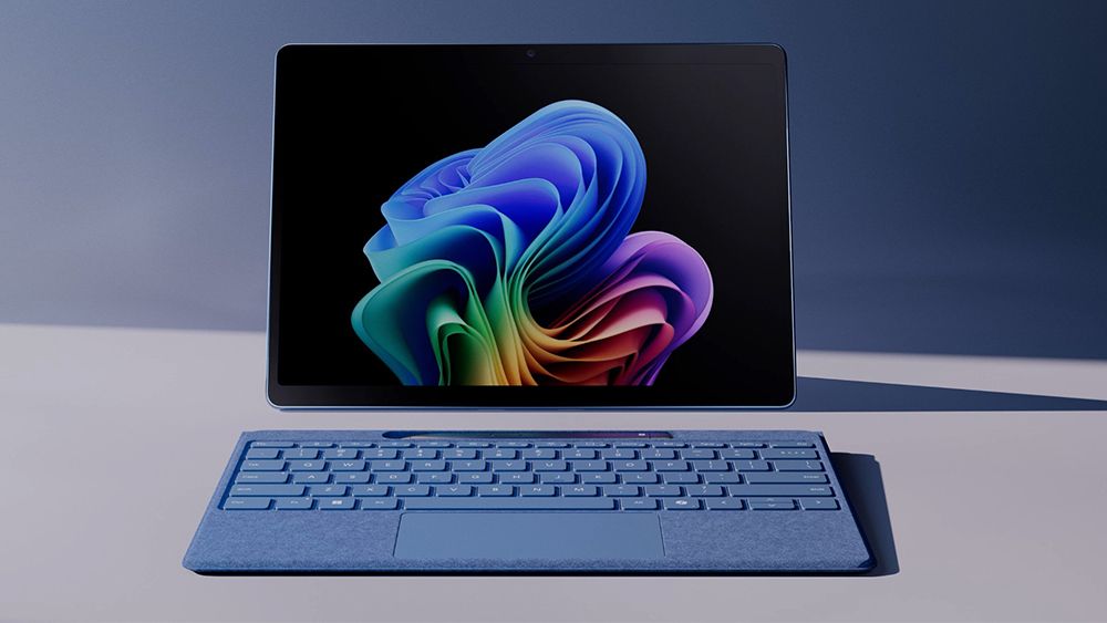 The Microsoft Surface Pro 11 and Surface Flex Keyboard on a desk