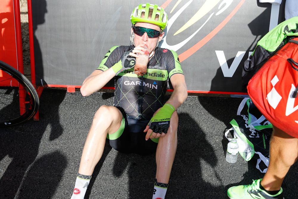 Dan Martin (Cannondale-Garmin) recovers after stage 7.