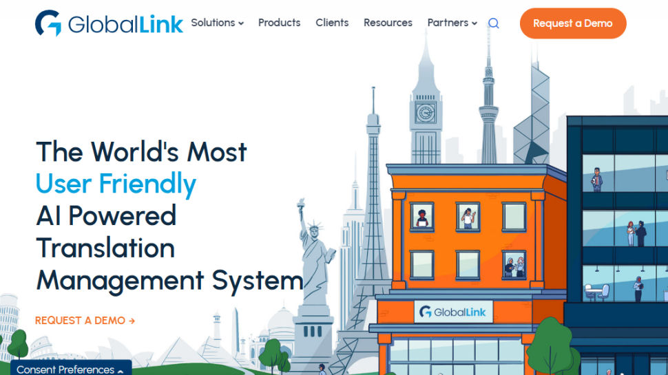 GlobalLink website screenshot (July 2025)