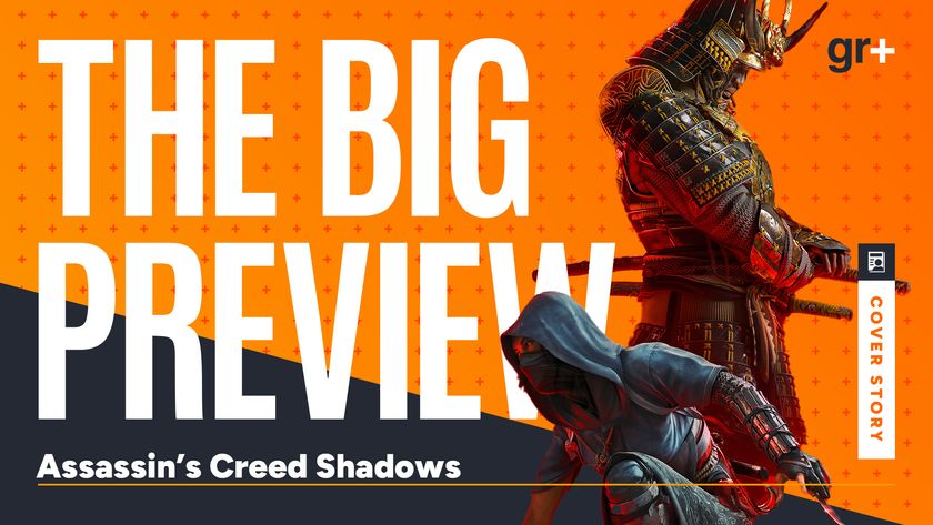 The Big Preview: Yasuke and Naoe stand in front of text introducing the GamesRadar big preview