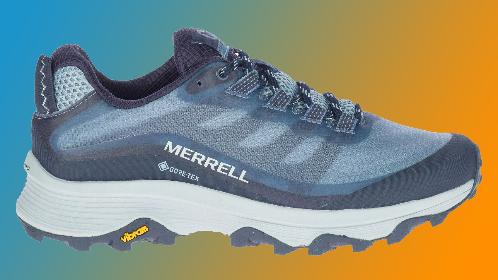 MERRELL // Moab Speed GTX // Mens Blue Gore-Tex Hiking Walking Trainers /NEW 