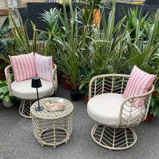 GoodHome Omalos Beige Metal 2 seater Bistro set