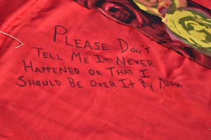 Monument Quilt blankets National Mall with rape survivors' messages