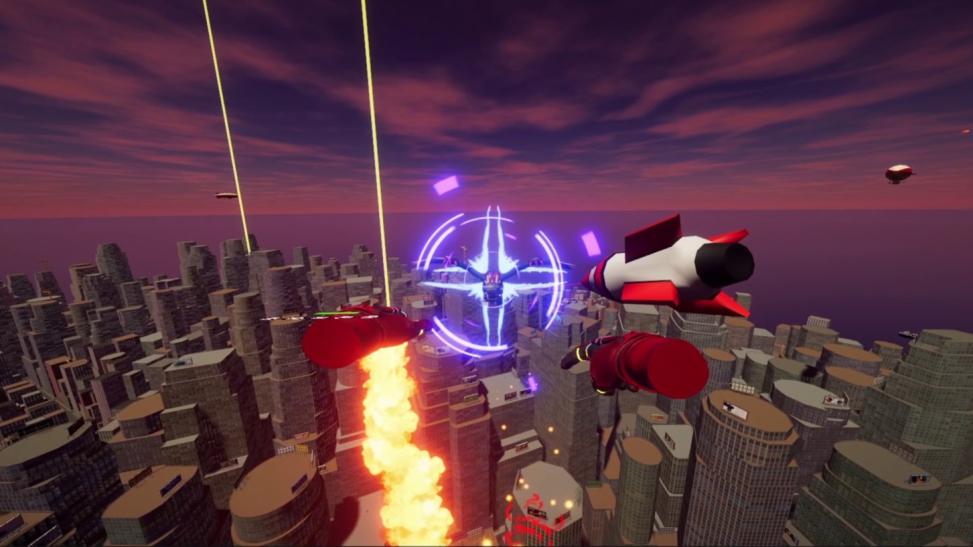 The protagonist flies around in Superfly VR