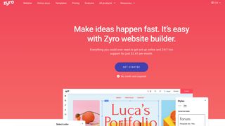 Zyro website builder