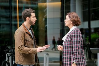 Skylar Astin and Marcia Gay Harden in ‘So Help Me Todd.’