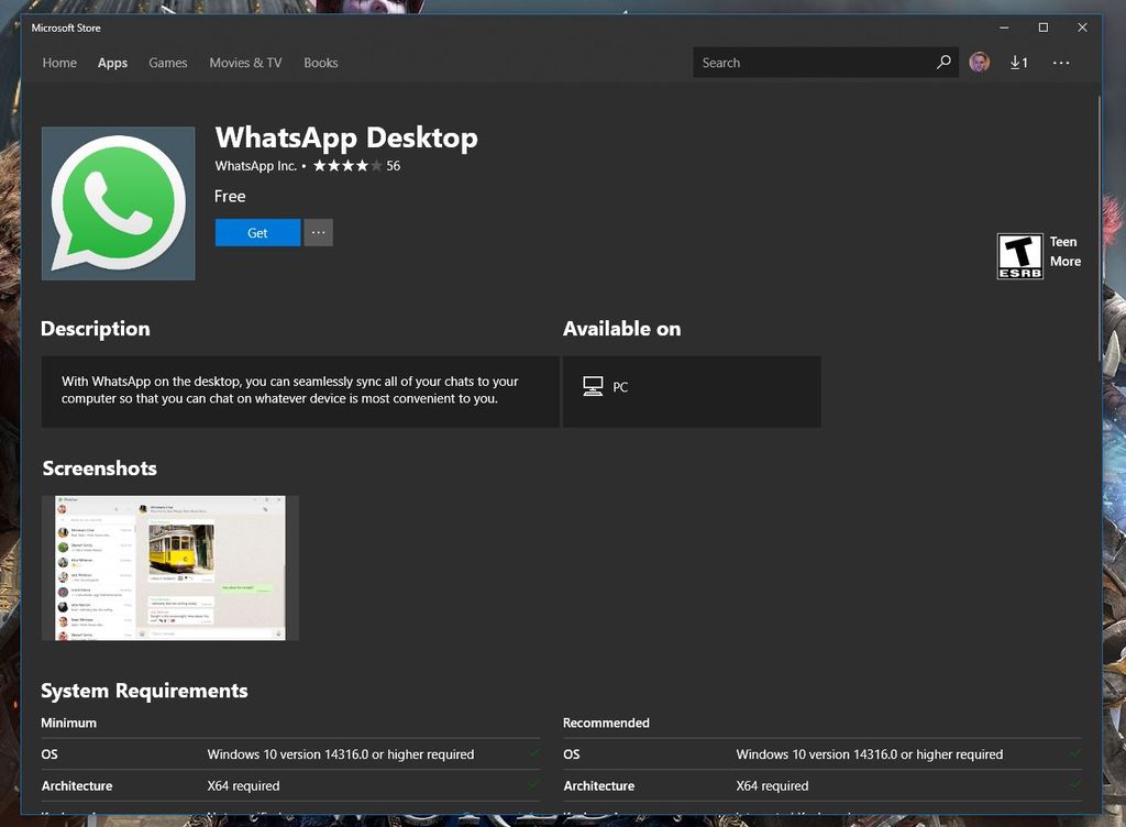 download whatsapp but not from microsoft store