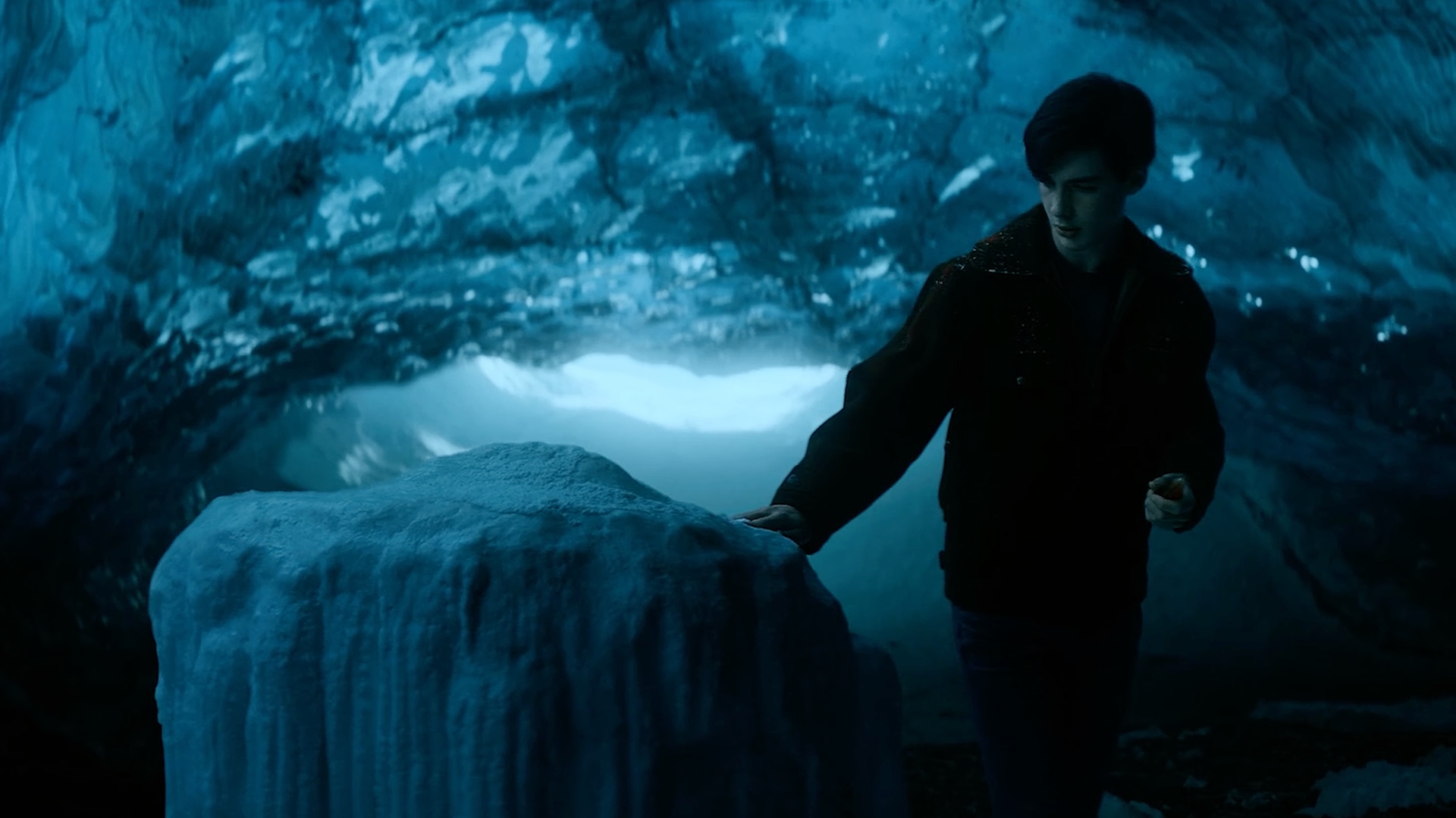 A young Clark Kent in the Fortress of Solitude in Superman & Lois