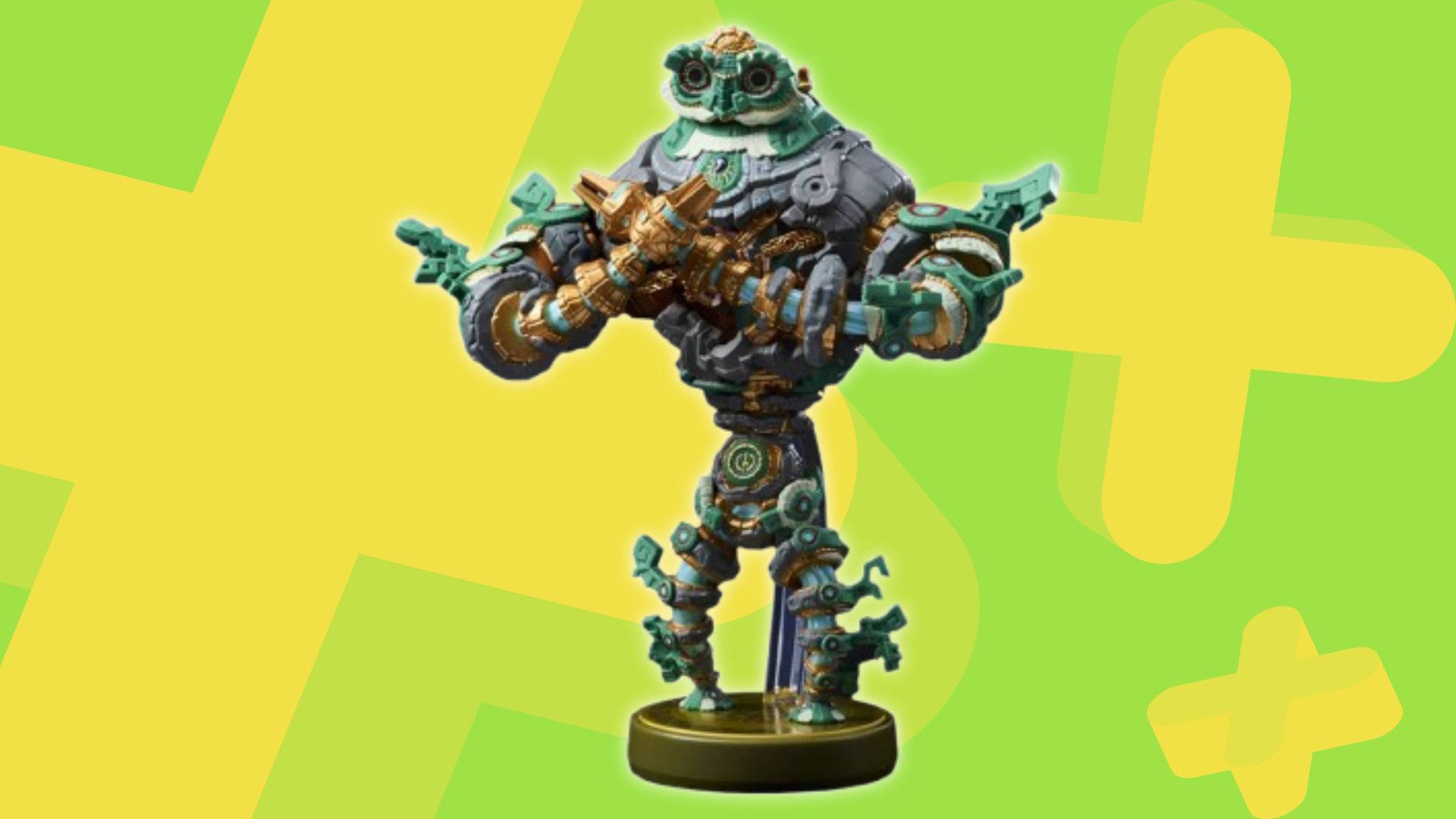 Image of the Mineru's Construct Legend of Zelda amiibo on a light green GamesRadar+ background.