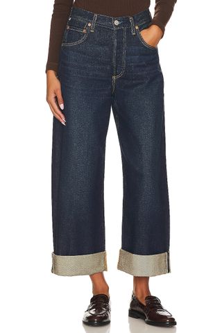 + Net Sustain Ayla Baggy Cuffed Crop High-Rise Wide-Leg Organic Jeans