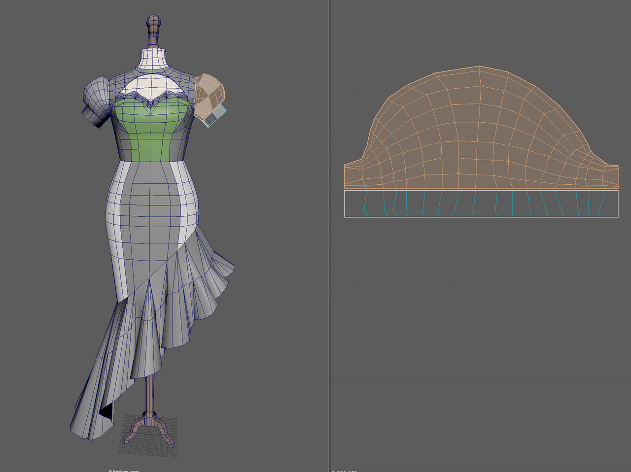 Dresses modelled in 3D