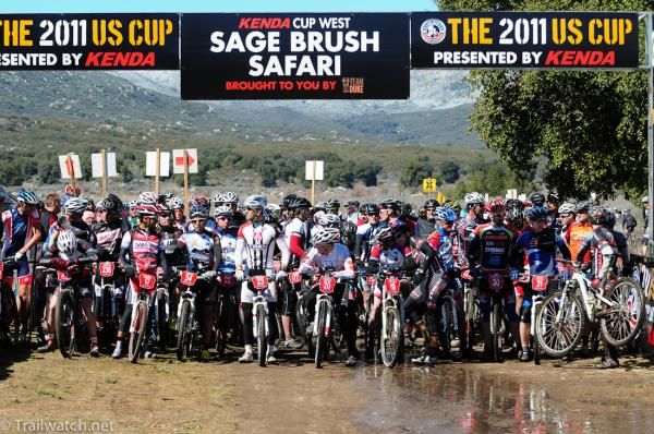 Riders at the muddy start of the Sage Brush Safari in 2011