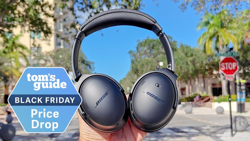 Bose QuietComfort Headphones outside with TG deals badge