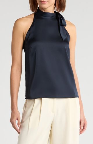 Tie Neck Satin Tank