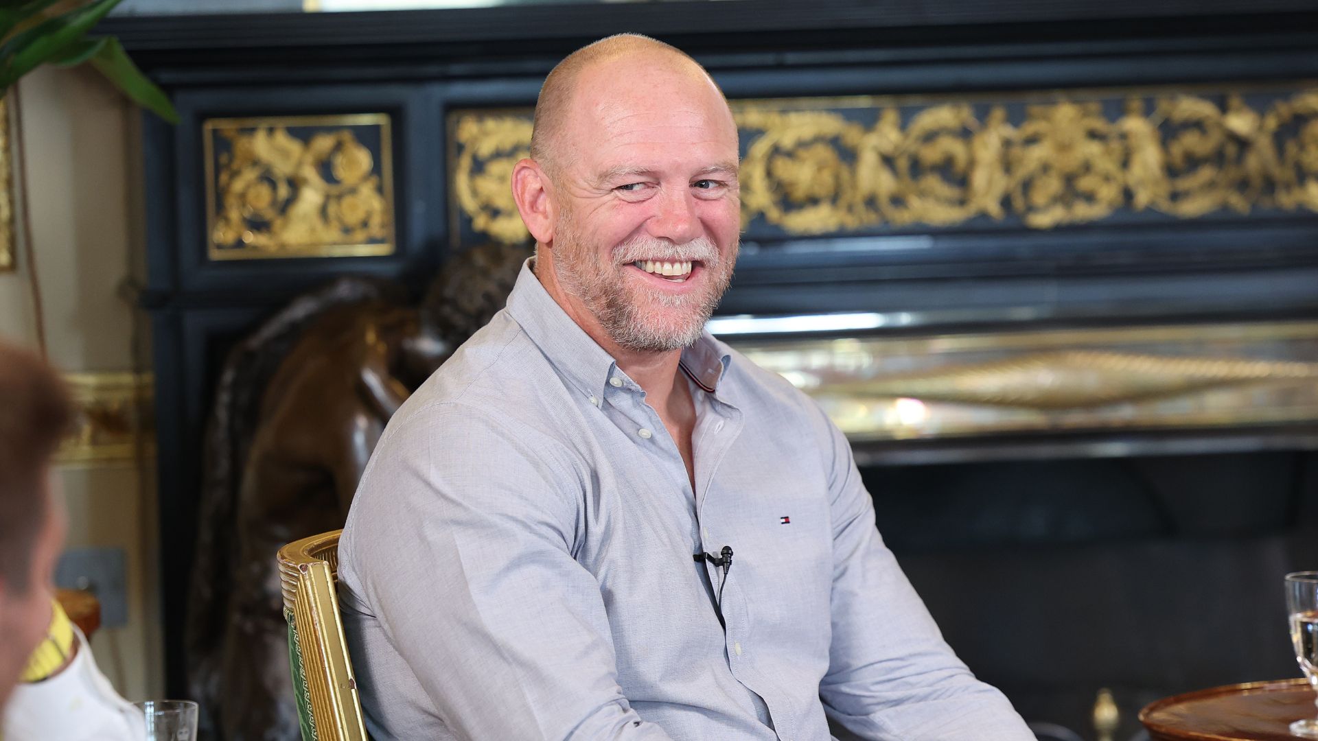 Mike Tindall attends the recording of a special episode of The Good, The Bad and The Rugby podcast, in the Green Drawing Room at Windsor Castle, on September 06, 2023