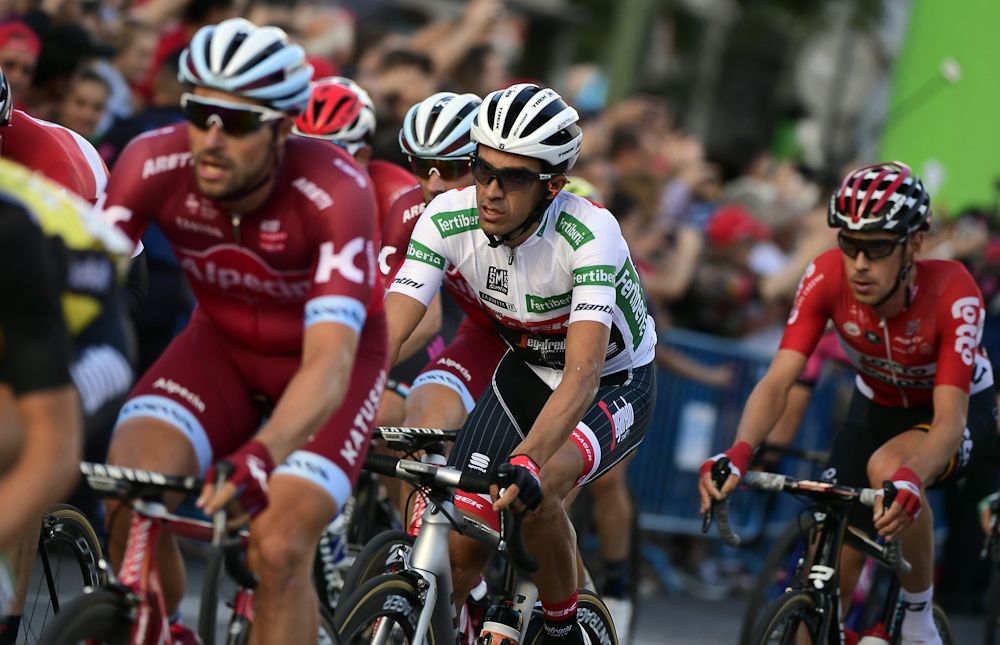 Alberto Contador rides in the bunch during the final stage of the 2017 Vuelta a Espana