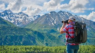 Pro travel photographer Dan M Lee taking images in Alaska