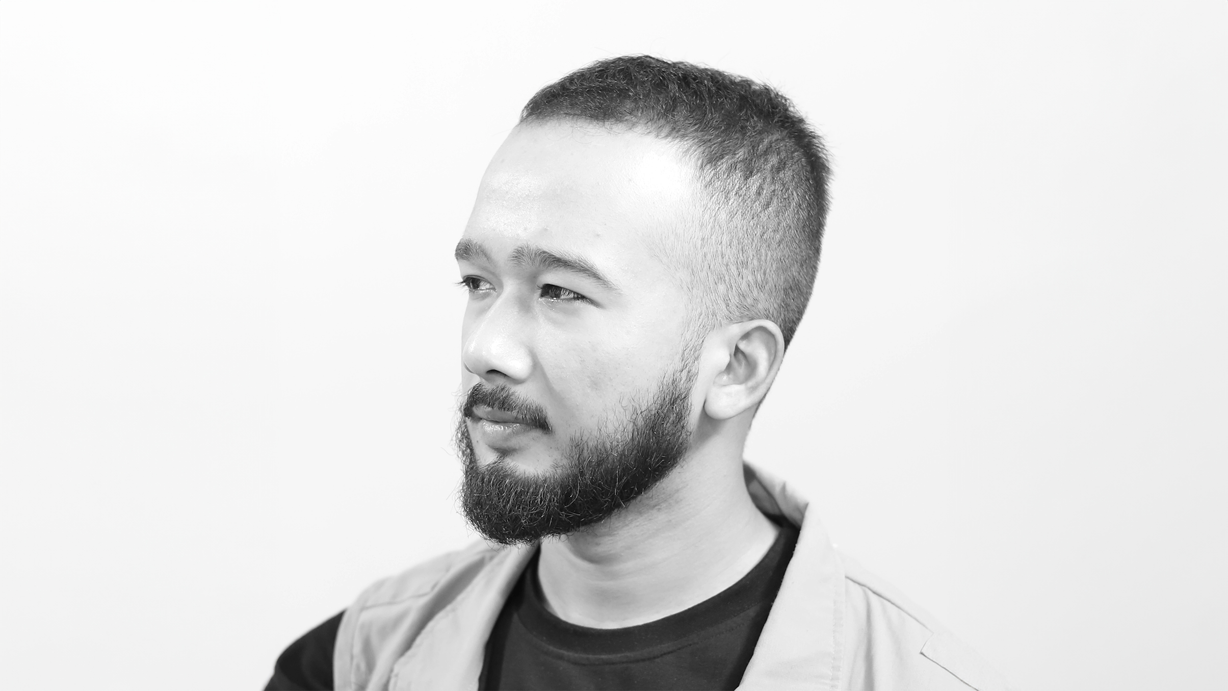 Black and white portrait of photographer Richard Barman
