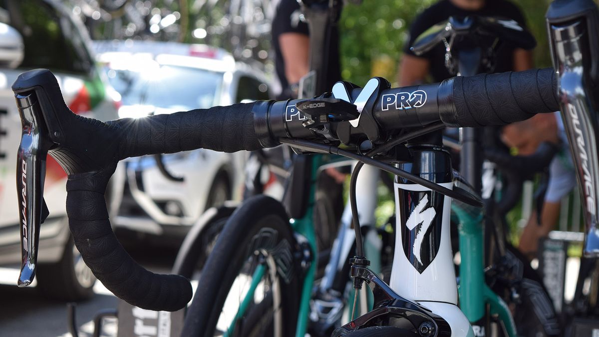 K-Edge released an aero mount specifically for use with the Wahoo Elemnt Bolt computer back in April, which Bora-Hansgrohe used at the race
