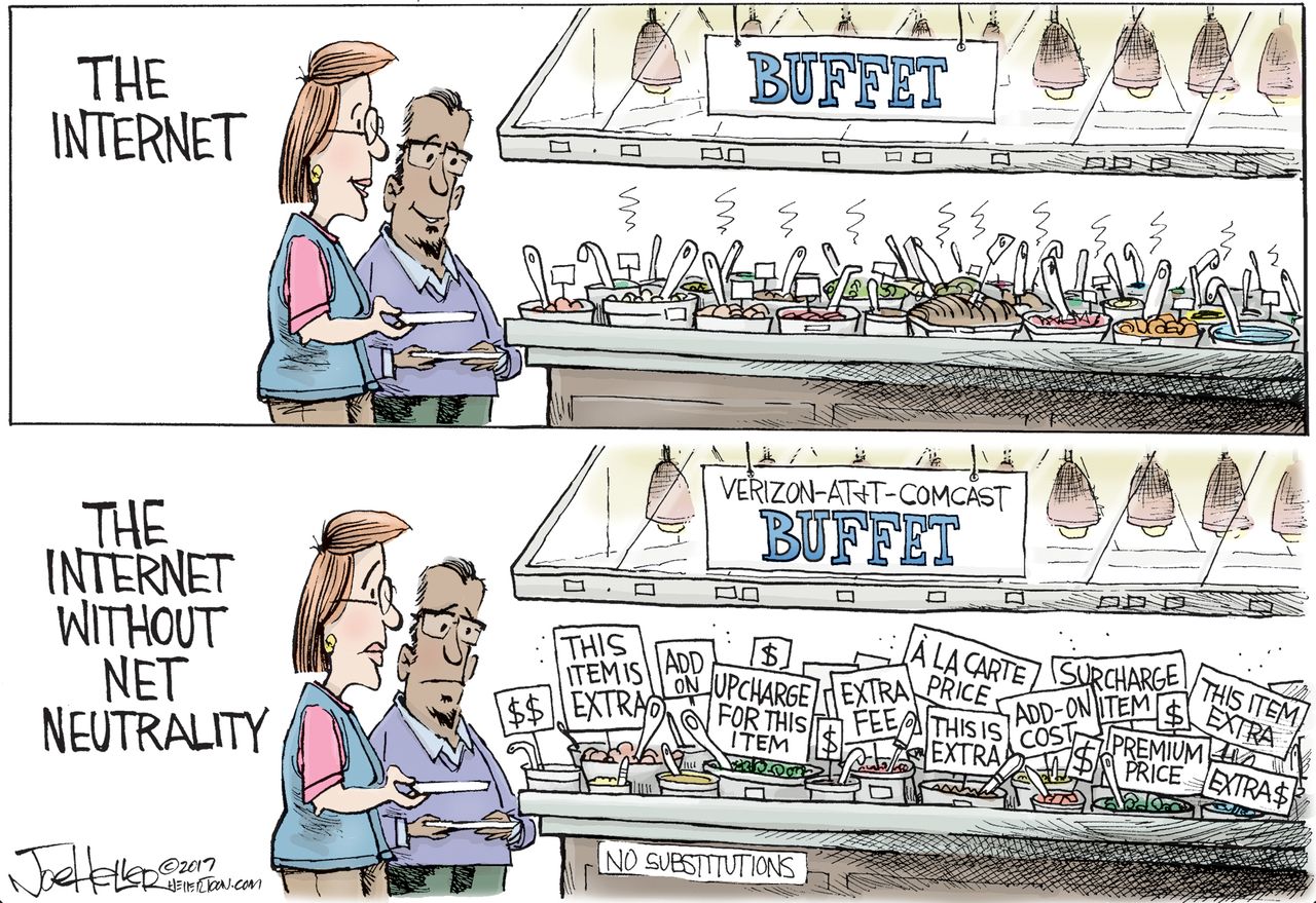 Political cartoon U.S. net neutrality FCC