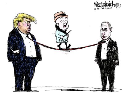 Political Cartoon U.S. Donald Trump GOP Putin