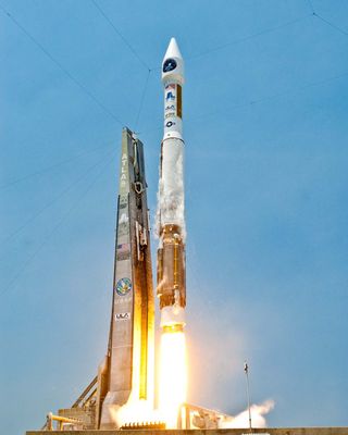 A United Launch Alliance Atlas 5 rocket blasts off from Space Launch Complex-41 at the Cape Canaveral Air Force Station in Florida with the Air Force's Space Based Infrared Systems (SBIRS) GEO-1 satellite on May 7, 2011. Liftoff occurred at 2:10 p.m. EDT