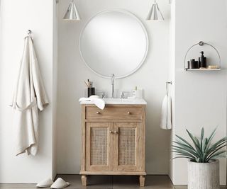 Bathroom with silver hardware