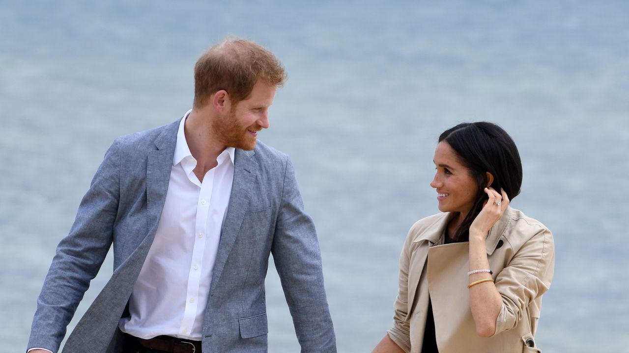 melbourne, australia october 18 prince harry, duke of sussex and meghan, duchess of sussex attend an event on south melbourne beach on october 18, 2018 in melbourne, australia the duke and duchess of sussex are on their official 16 day autumn tour visiting cities in australia, fiji, tonga and new zealand photo by james d morganwireimage