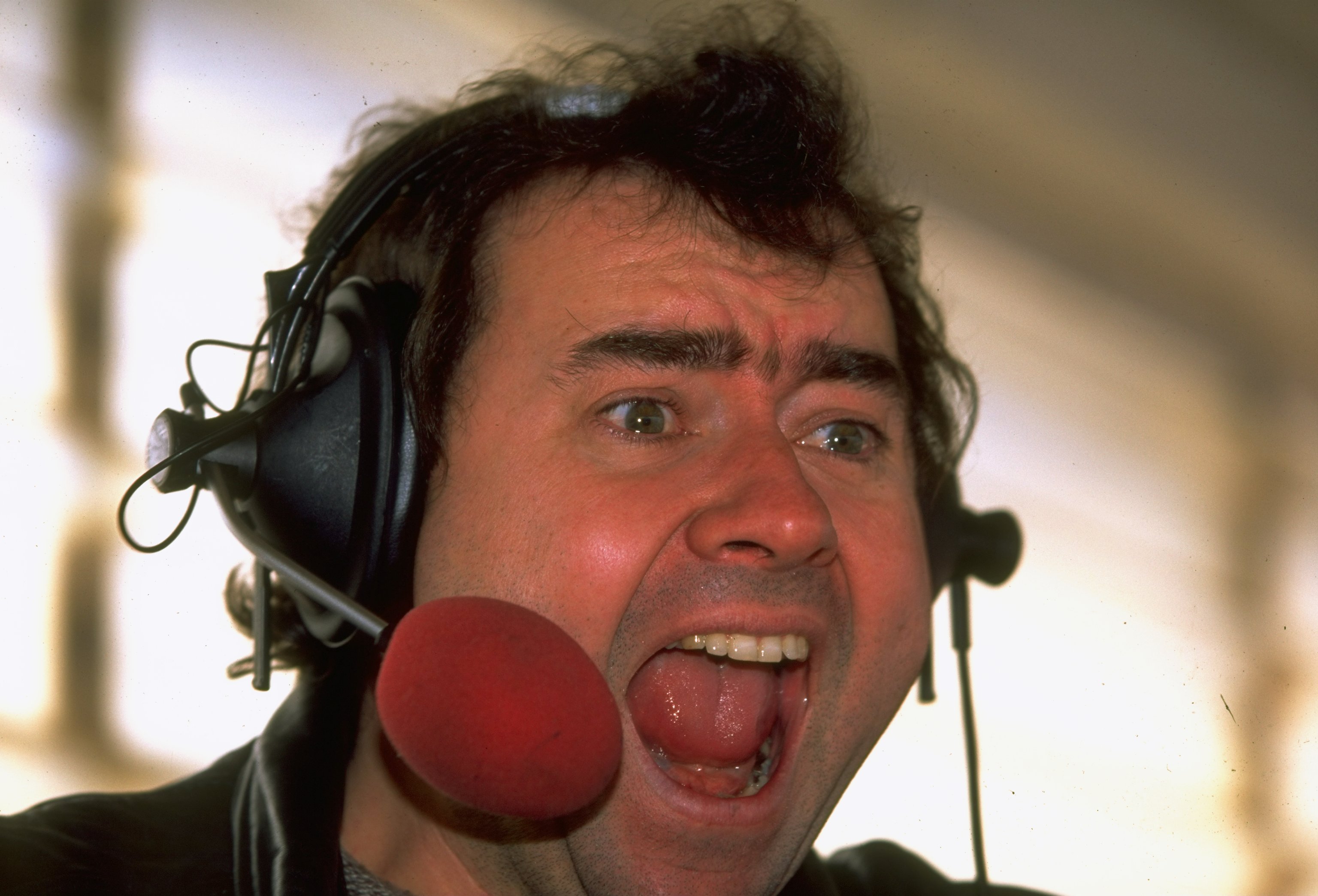 22 Mar 1997: Portrait of Capital Radio and Channel Five commentator Jonathan Pearce during the FA Carling Premiership match between Middlesbrough and Chelsea at the Riverside Stadium in Middlesbrough, England. \ Mandatory Credit: Ben Radford /Allsport