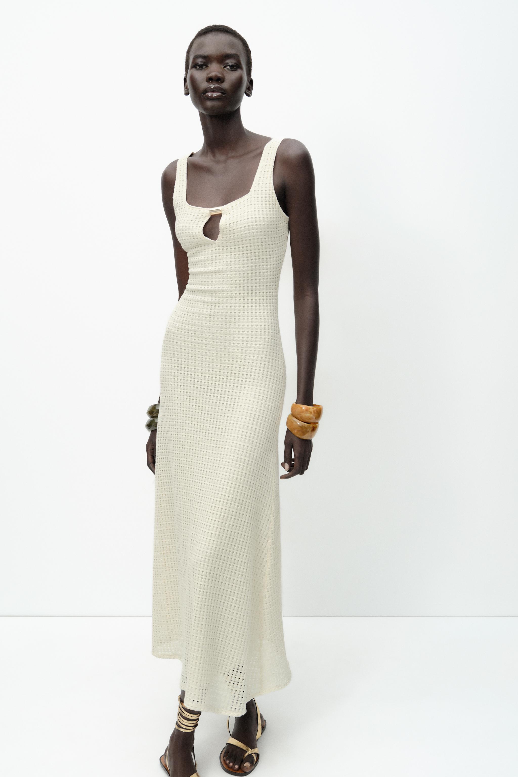 Vestido midi de crochê