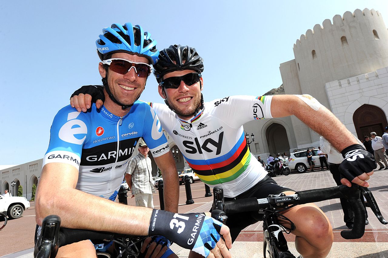 Mark Cavendish and Millar before stage one of the 2012 Tour of Oman