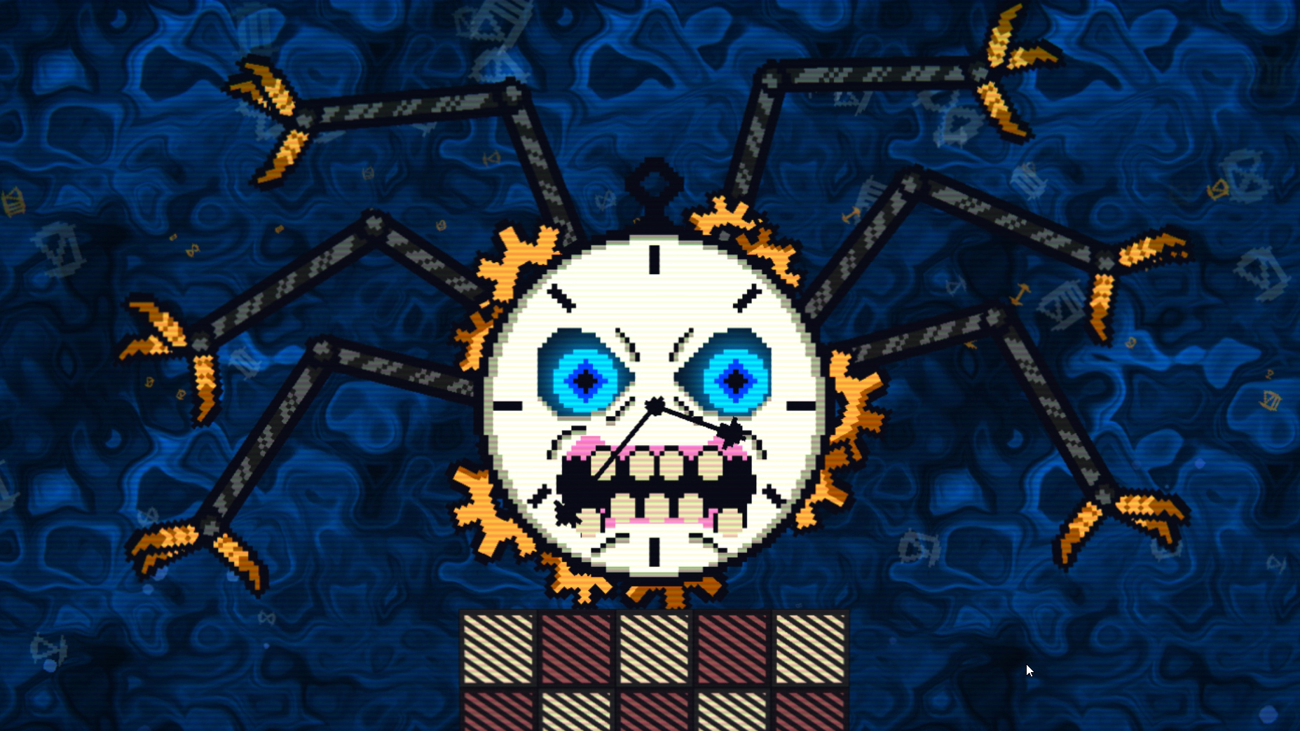 A clock monster playing chess