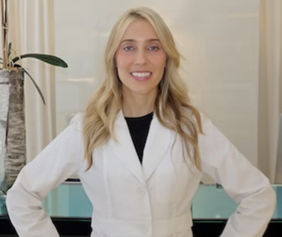 Dr. Hadley King in a white lab coat