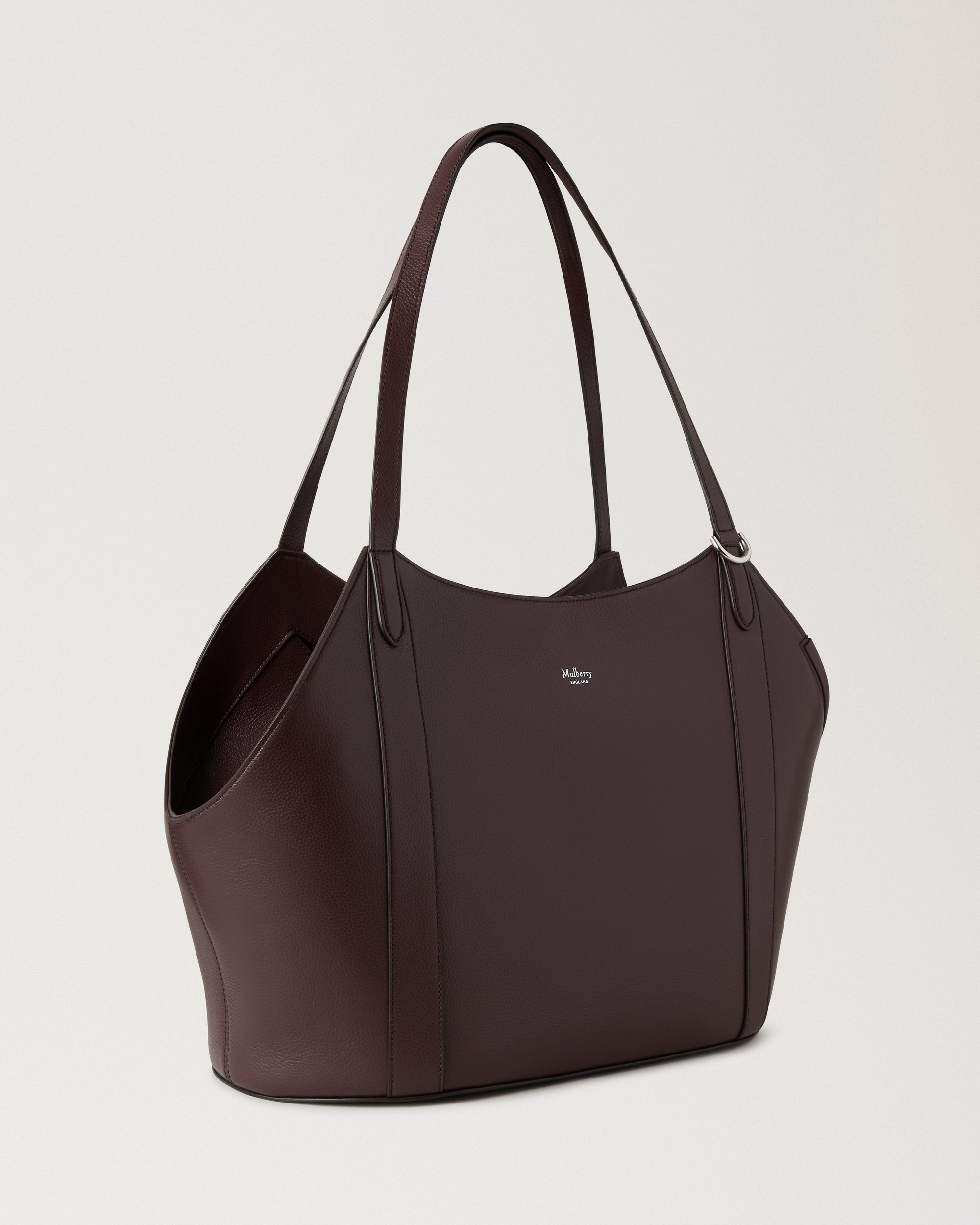 Mulberry leather dog carrier in Oxblood